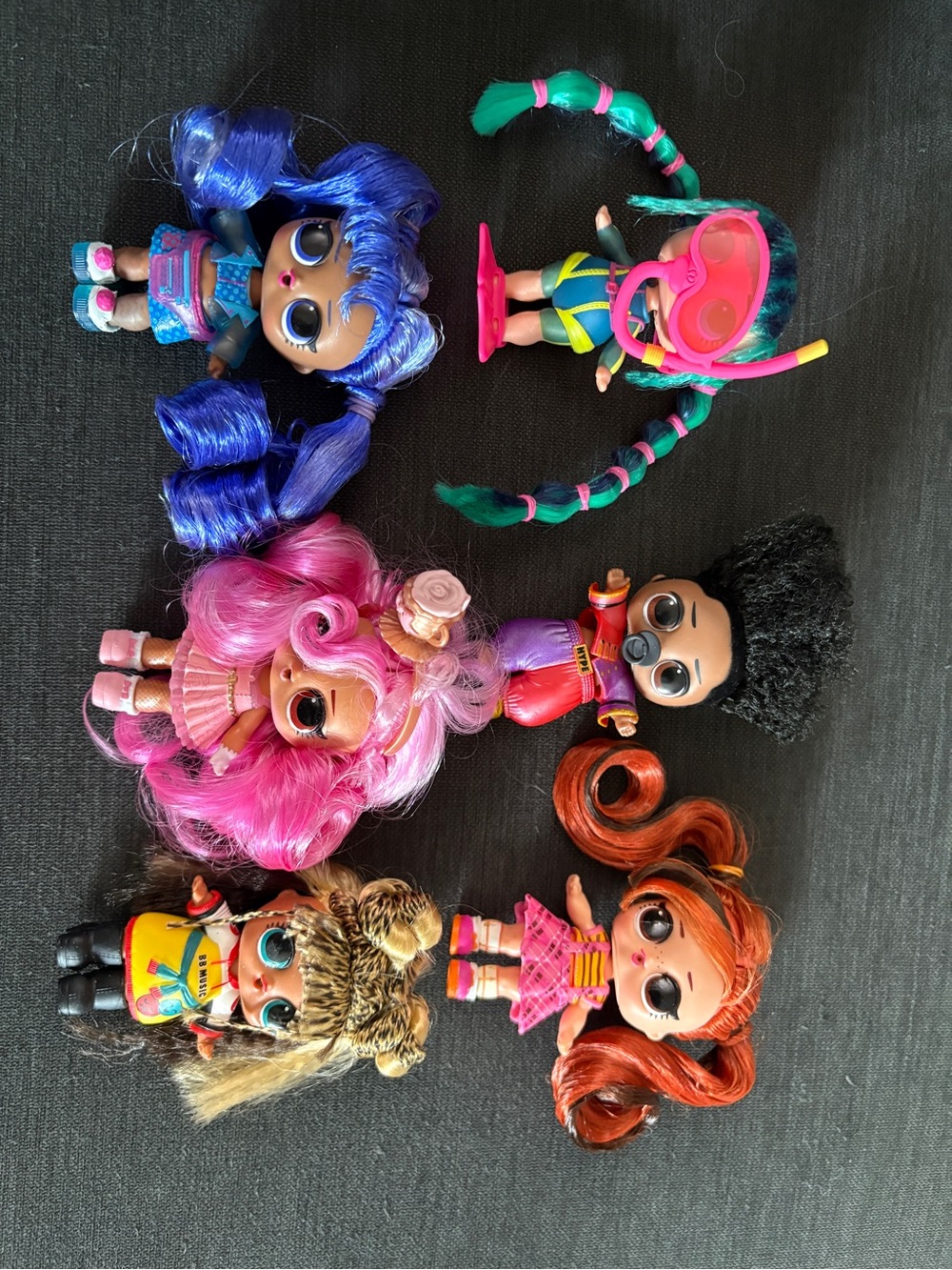 LOL Surprise #Hairvibes Doll Lot of 6 - Complete Sets Wigs & 5 Capsules